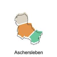 Karte von aschersleben Design Illustration, Vektor Symbol, Zeichen, Umriss, Welt Karte International Vektor Vorlage auf Weiß Hintergrund