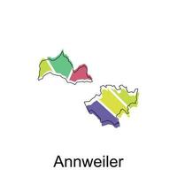 Karta av annweiler design illustration, vektor symbol, tecken, översikt, värld Karta internationell vektor mall på vit bakgrund