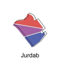 Karte von judab bunt modern Vektor Design Vorlage, National Grenzen und wichtig Städte Illustration