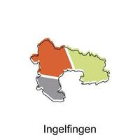 Karte von ingelfingen modern Umriss, Karte von Deutsche Land bunt Vektor Design Vorlage