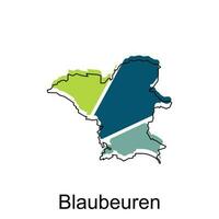 blaubeuren stad av Tyskland Karta vektor illustration, vektor mall med översikt grafisk skiss stil isolerat på vit bakgrund