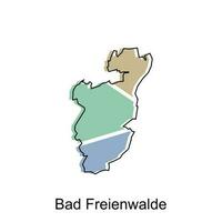 Schlecht freienwalde Stadt von Deutschland Karte Vektor Illustration, Vektor Vorlage mit Gliederung Grafik skizzieren Stil isoliert auf Weiß Hintergrund