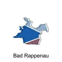 Schlecht Rappenau Stadt von Deutschland Karte Vektor Illustration, Vektor Vorlage mit Gliederung Grafik skizzieren Stil isoliert auf Weiß Hintergrund