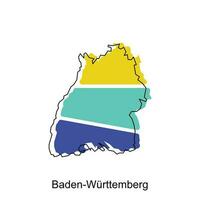 Karta av baden wurttemberg design illustration, vektor symbol, tecken, översikt, värld Karta internationell vektor mall på vit bakgrund