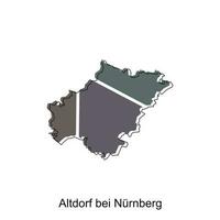 altdorf bei nurnberg map.vector Karta av de Tyskland Land. gränser av för din infografik. vektor illustration. design mall