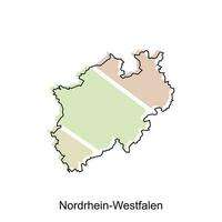 nordrhein westfälen map.vektor Karte von das Deutschland Land. Grenzen von zum Ihre Infografik. Vektor Illustration. Design Vorlage