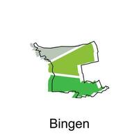 bingen Karte, bunt Gliederung Regionen von das Deutsche Land. Vektor Illustration Vorlage Design