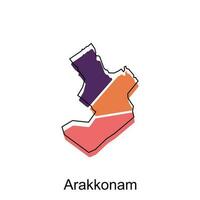 Karte von Arakkonam Stadt.Vektor Karte von das Indien Land. Vektor Illustration Design Vorlage