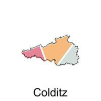 Vektor Karte von Colditz bunt modern Gliederung Design, Welt Karte Land Vektor Illustration Design Vorlage