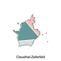 Vektor Karte von clausthal Zellerfeld bunt modern Gliederung Design, Welt Karte Land Vektor Illustration Design Vorlage