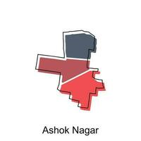Vektor Karte von Ashok Nagar modern Umriss, hoch detailliert Vektor Illustration Vektor Design Vorlage auf Weiß Hintergrund