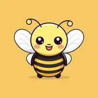 süß Biene Karikatur Symbol Logo Illustration Charakter Maskottchen Karikatur kawaii Zeichnung Kunst vektor