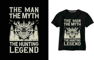 de man de myt de jakt legend citat, rådjur, Anka, pil vektor, typografi, jakt t skjorta design vektor