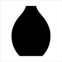 schwarze Vektorillustration der modernen Keramikvase. einzelnes Element im trendigen Boho-Stil isoliert auf weißem Hintergrund vektor