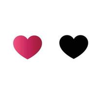 hjärta vektor ikoner, kärlek symbol samling. röd hjärtan silhuetter.