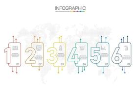 infographic koncept för shopping online-process med 6 steg. vektor