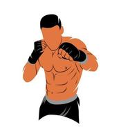 abstrakter Mixed-Martial-Arts-Kämpfer auf einer weißen Hintergrundvektorillustration vektor
