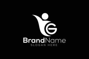 Brief G Blatt Mann Logo Design Vektor Vorlage