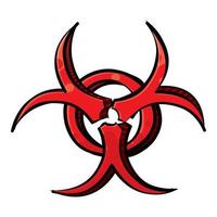 ritning av biohazard risk symbol vektor