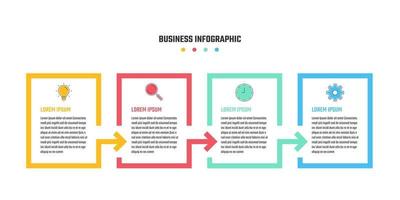 Business-Infografik-Design, 4-stufige Timeline-Vektorillustrationen vektor