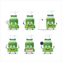 Karikatur Charakter von Pesto Flasche mit verschiedene Koch Emoticons vektor