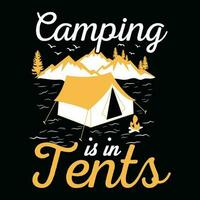 camping t-shirt design, camping retro årgång vektor t-shirt design, t-shirt design för läger älskare