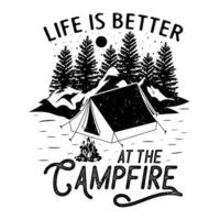 Camping T-Shirt Design, Camping retro Jahrgang Vektor T-Shirt Design, T-Shirt Design zum Lager Liebhaber