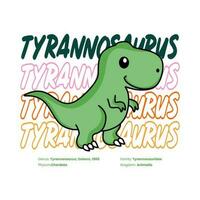 Tyrannosaurus t rex süß Kinder Hemd Design vektor