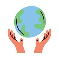 Hände Heben Planet Erde Symbol vektor