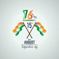 15 .. von August, indisch 76 .. Unabhängigkeit Tag Feier Beförderung Werbung Sozial Medien Post Banner. vektor