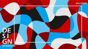 design bakgrund affisch abstrakt mosaik- röd och blå färger omslag. vektor illustration. enkel och modern stil.