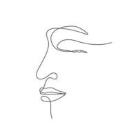 Frau Gesicht Auge geschlossen Monoline dekorativ einer Linie vektor