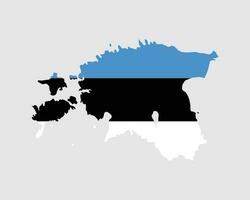 estland Karta flagga. Karta av estland med de estniska Land baner. vektor illustration.
