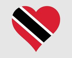 Trinidad und Tobago Herz Flagge. trinidadisch und tobagonisch Liebe gestalten Land Nation National Flagge. Republik von Trinidad und Tobago Banner Symbol Zeichen Symbol. eps Vektor Illustration.