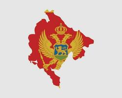 Montenegro Karte Flagge. Karte von Montenegro mit das montenegrinisch Land Banner. Vektor Illustration.