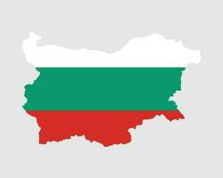 bulgarien Karta flagga. Karta av bulgarien med de bulgarian Land flagga. vektor illustration.