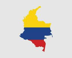 Kolumbien Karte Flagge. Karte von Kolumbien mit das kolumbianisch Land Banner. Vektor Illustration.