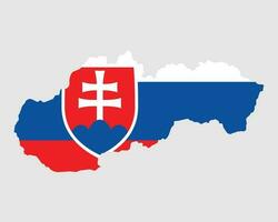Slowakei Flagge Karte. Karte von slowakisch Republik mit das slowakisch Land Banner. Vektor Illustration.