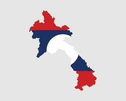 laos Karta flagga. Karta av lao människors demokratisk republik med de laotisk Land baner. vektor illustration.