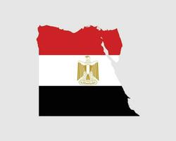 Ägypten Karte Flagge. Karte von Ägypten mit das ägyptisch Land Banner. Vektor Illustration.