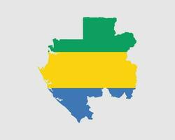 gabon Karta flagga. gabonesiska Karta med de gabonaise Land baner. vektor illustration.