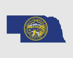 Nebraska ne USA Karte Flagge vektor