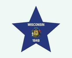 Wisconsin USA stjärna flagga vektor