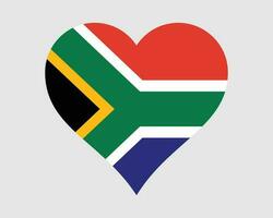 söder afrika hjärta flagga. söder afrikansk kärlek form Land nation nationell flagga. republik av söder afrika baner ikon tecken symbol. eps vektor illustration.