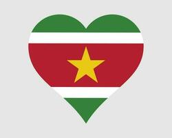 suriname hjärta flagga. surinam kärlek form Land nation nationell flagga. republik av suriname baner ikon tecken symbol. eps vektor illustration.