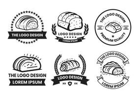 Brot Laib Logo im eben Linie Kunst Stil vektor