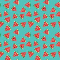 Sommer flacher nahtloser Musterhintergrund mit Wassermelone. Vektor-Illustration vektor