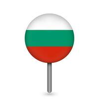 Kartenzeiger mit Land Bulgarien. Bulgarien-Flagge. Vektor-Illustration. vektor