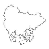söder gyeongsang Karta, provins av söder korea. vektor illustration.