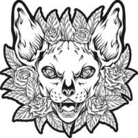 ätherisch Eleganz Sphynx Katze mit Blumen Ornament einfarbig Vektor Abbildungen zum Ihre Arbeit Logo, Fan-Shop T-Shirt, Aufkleber und Etikette Entwürfe, Poster, Gruß Karten Werbung Geschäft